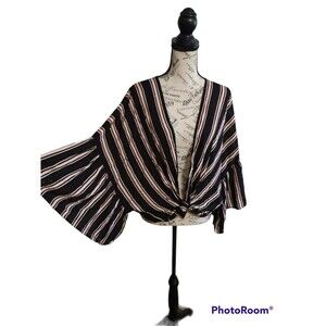 Maurice tie front black top Boho Flared Y2K cottage core